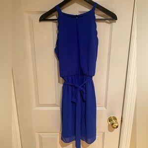 Elegant Blue Sleeveless Dress